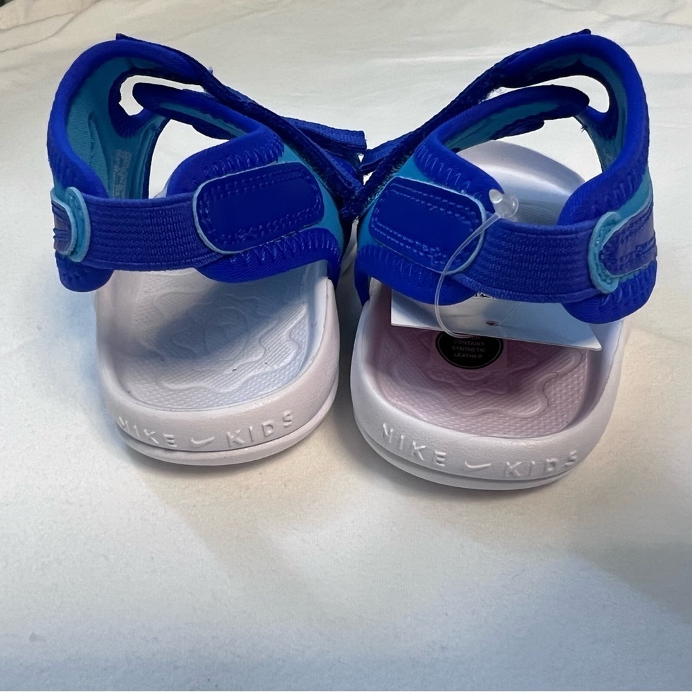 Nike Sunray Adjust 6 Toddler Kids Sandals Blue & White - Picture 7 of 8